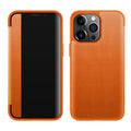 Case – Shockproof, Leather, Magnetic For iPhone 13 Pro Max Orange