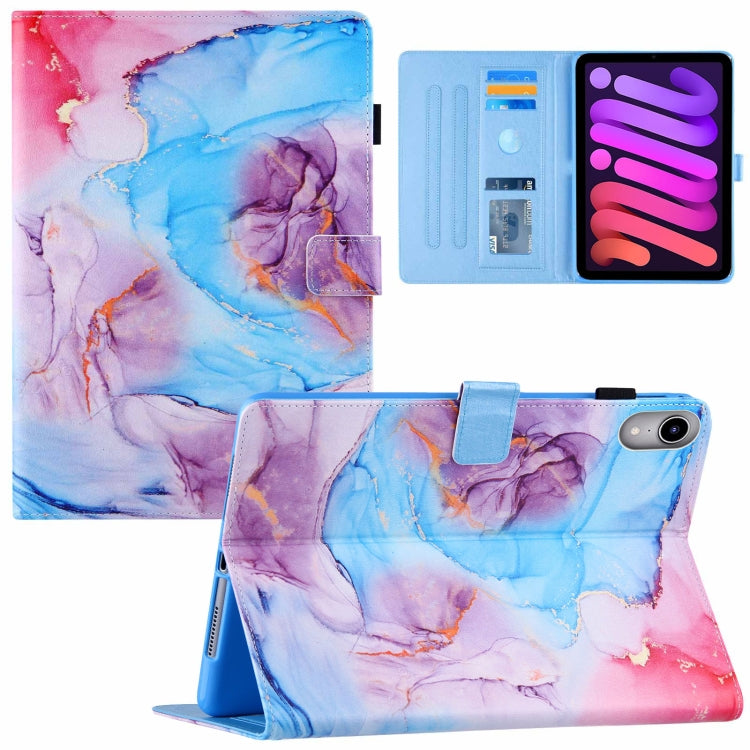 Case – Leather (iPad mini 2024) #11 For iPad mini 2024 mini 6 Milky Way Marble Blue
