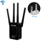 Wireless Smart WiFi Router Repeater with 4 WiFi Antennas, EU Plug Black, EU Plug White, UK Plug Black, UK Plug White, US Plug Black, US Plug White – Durable Build, Easy to Use EU Plug Black Black