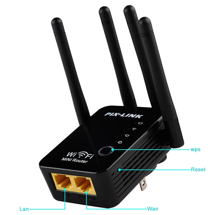 Wireless Smart WiFi Router Repeater with 4 WiFi Antennas, EU Plug Black, EU Plug White, UK Plug Black, UK Plug White, US Plug Black, US Plug White – Durable Build, Easy to Use