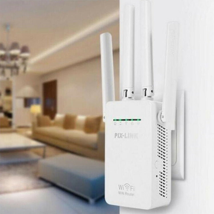 Wireless Smart WiFi Router Repeater with 4 WiFi Antennas, EU Plug Black, EU Plug White, UK Plug Black, UK Plug White, US Plug Black, US Plug White – Durable Build, Easy to Use