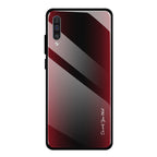 Texture Gradient Glass Protective Case, For Galaxy A20 / A30, For Galaxy A50, For Galaxy A80 / A90, For Galaxy Note 9 For Galaxy A50 Red