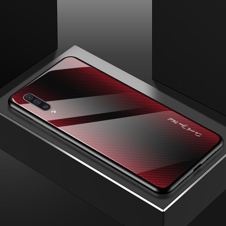 Texture Gradient Glass Protective Case, For Galaxy A20 / A30, For Galaxy A50, For Galaxy A80 / A90, For Galaxy Note 9