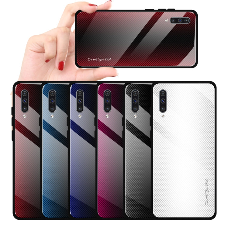 Texture Gradient Glass Protective Case, For Galaxy A20 / A30, For Galaxy A50, For Galaxy A80 / A90, For Galaxy Note 9