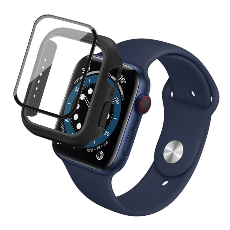 Shockproof PC Protective Case with Tempered Glass Film – Shockproof, Tempered Glass, For Apple Watch Series 6 & SE & 5 & 4 44mm, For Apple Watch Series 3 & 2 & 1 42mm, For Apple Watch Series 6 & SE & 5 & 4 40mm, For Apple Watch Series 3 & 2 & 1 38mm For Apple Watch Series 6 & SE & 5 & 4 44mm Black