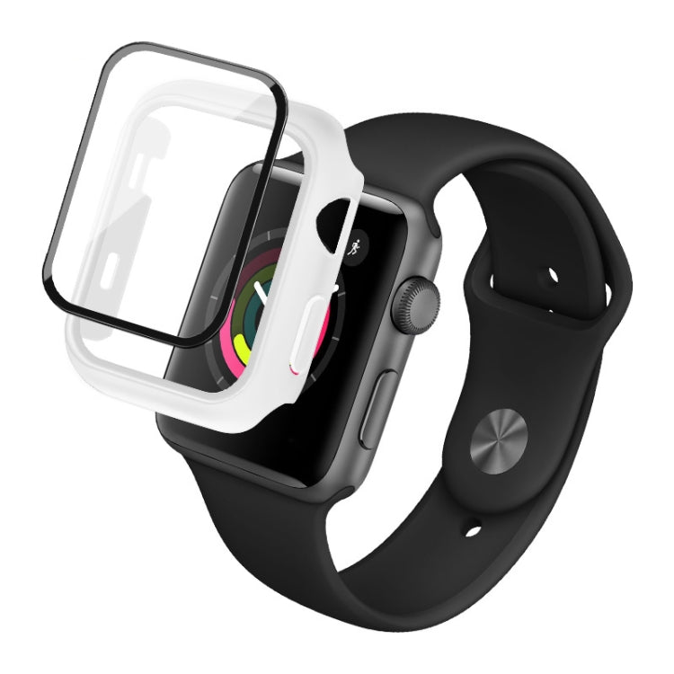 Shockproof PC Protective Case with Tempered Glass Film – Shockproof, Tempered Glass, For Apple Watch Series 6 & SE & 5 & 4 44mm, For Apple Watch Series 3 & 2 & 1 42mm, For Apple Watch Series 6 & SE & 5 & 4 40mm, For Apple Watch Series 3 & 2 & 1 38mm For Apple Watch Series 3 & 2 & 1 42mm White