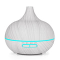 400ml Wood Texture Fragrance Machine Pointed Mouth Humidifier with Colorful LED Light, without Remote Control, with Remote Control without Remote Control White