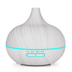 400ml Wood Texture Fragrance Machine Pointed Mouth Humidifier with Colorful LED Light, without Remote Control, with Remote Control without Remote Control White