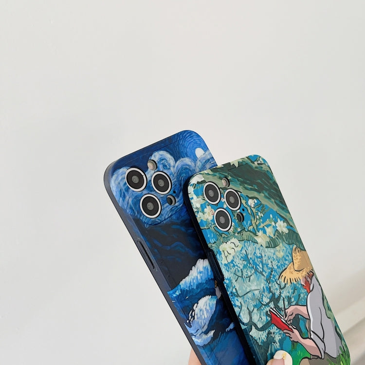 Oil Painting IMD Straight TPU Protective Phone Case, For iPhone 13 Pro...