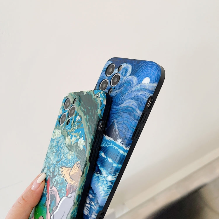 Oil Painting IMD Straight TPU Protective Phone Case, For iPhone 13 Pro...