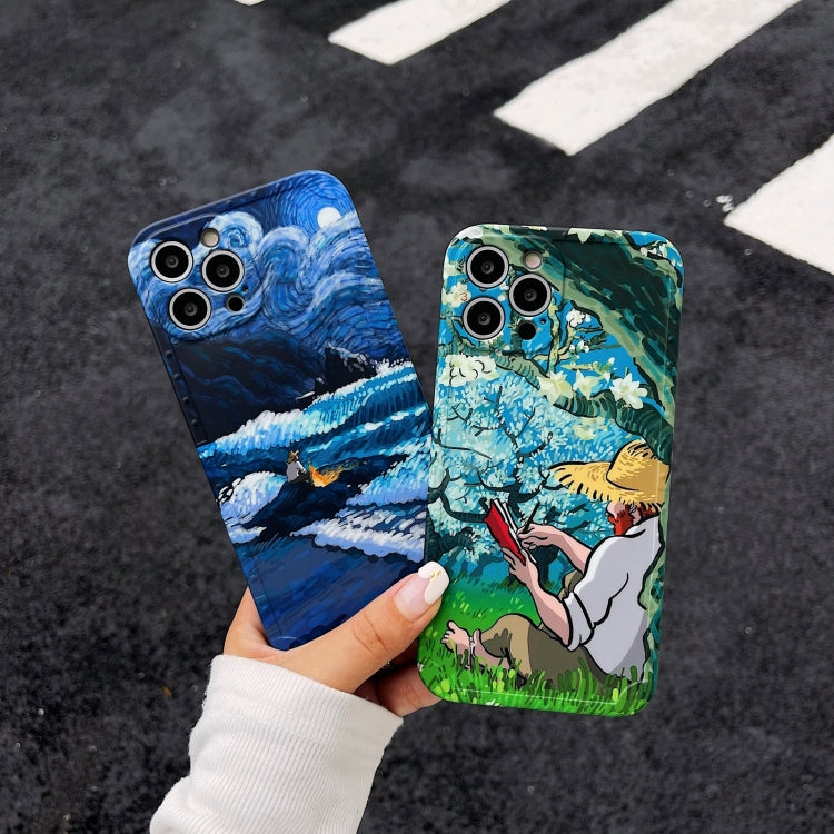 Oil Painting IMD Straight TPU Protective Phone Case, For iPhone 13 Pro...