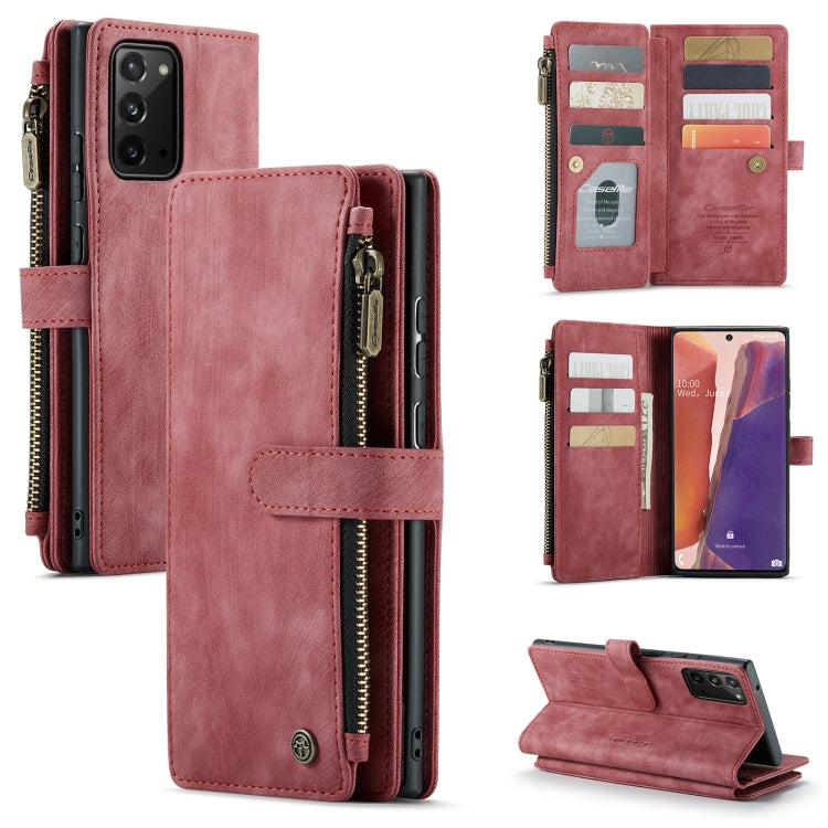 CaseMe-C30 Multifunctional Horizontal Flip PU + TPU Phone Case – Card Slot, Flip, TPU, For Samsung Galaxy Note10, For Samsung Galaxy Note20 For Samsung Galaxy Note20 Red