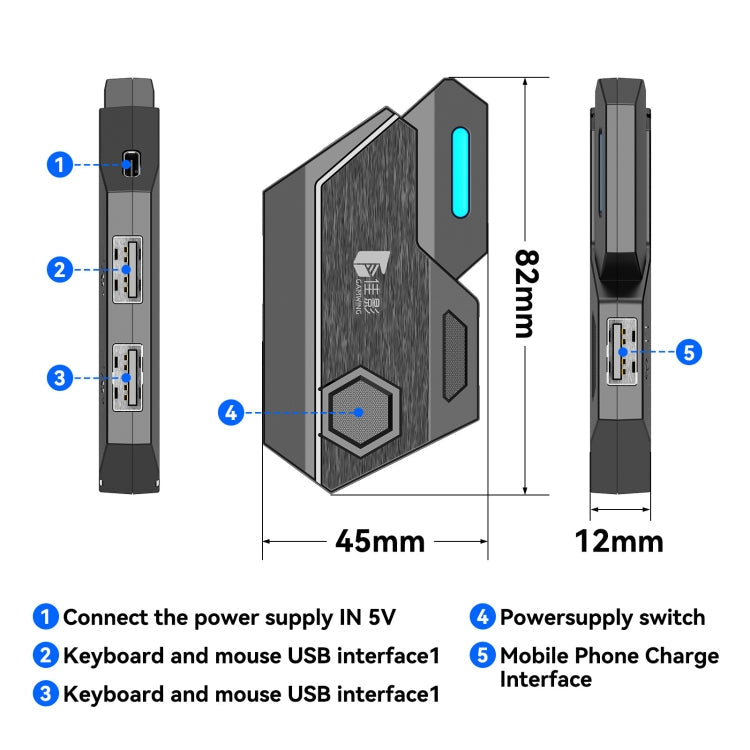 GAMWING Keyboard & Mouse Converter – Bluetooth 5.0
