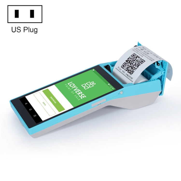 SGT-SP01 5.5 inch HD Screen Handheld POS Receipt Printer, Basic Version,, EU Plug, US Plug, UK Plug, AU Plug – Bluetooth, TPU US Plug Blue