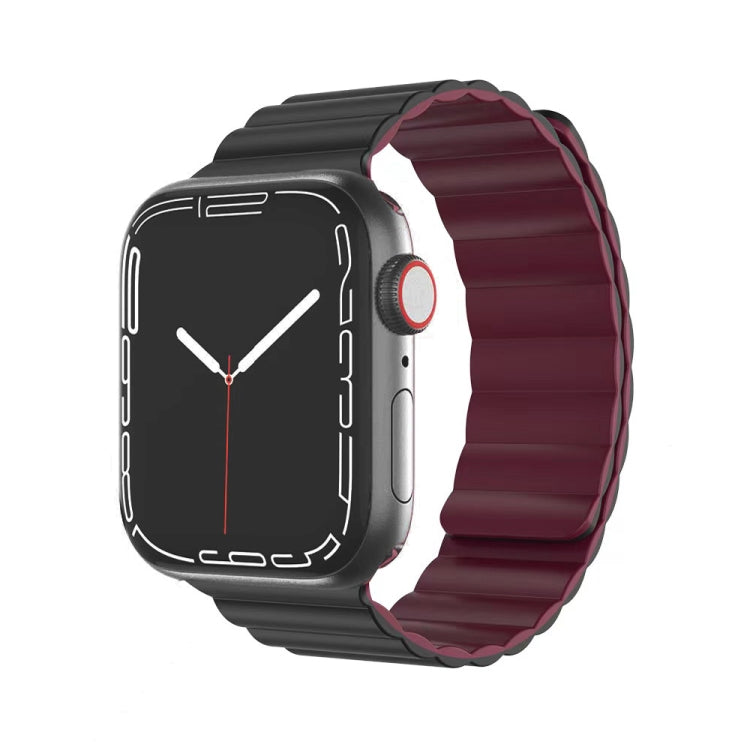 Watch Band – Silicone, Magnetic (41mm) #2 7 45mm 6&SE&5&4 44mm 3&2&1 42mm Black + Wine Red