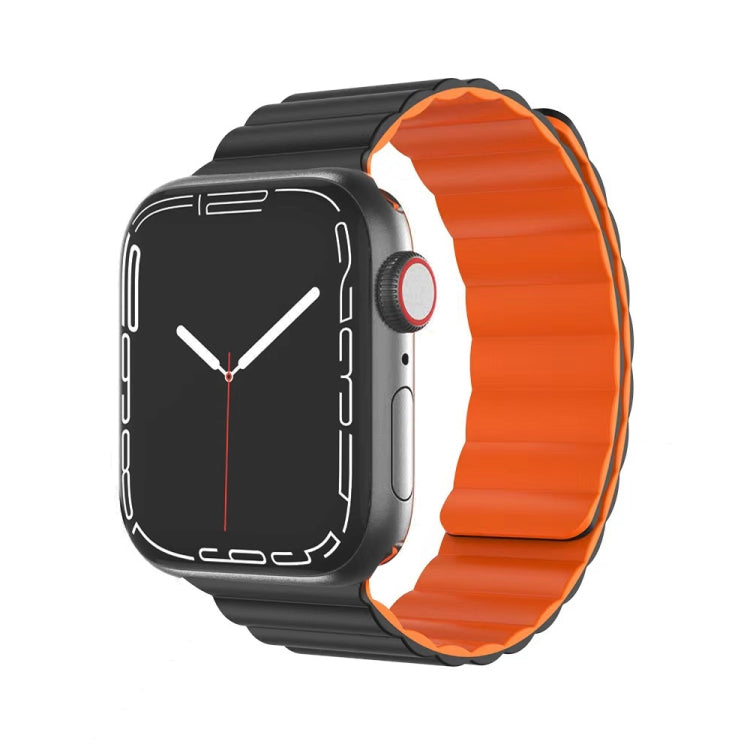 Watch Band – Silicone, Magnetic (41mm) #2 7 45mm 6&SE&5&4 44mm 3&2&1 42mm Black + Orange
