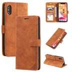 Skin Feel Anti-theft Brush Horizontal Flip Leather Phone Case – Card Slot, Flip, Leather, For iPhone X / XS, For iPhone SE 2022 / SE 2020 / 8 / 7, For iPhone 8 Plus & 7 Plus For iPhone X XS Brown