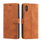Skin Feel Anti-theft Brush Horizontal Flip Leather Phone Case – Card Slot, Flip, Leather, For iPhone X / XS, For iPhone SE 2022 / SE 2020 / 8 / 7, For iPhone 8 Plus & 7 Plus