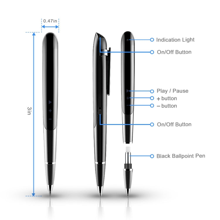 Q9 AI Intelligent High-definition Noise Reduction Conference Recording Pen Voice Control Recorder, 4GB, 8GB, 16GB, 32GB