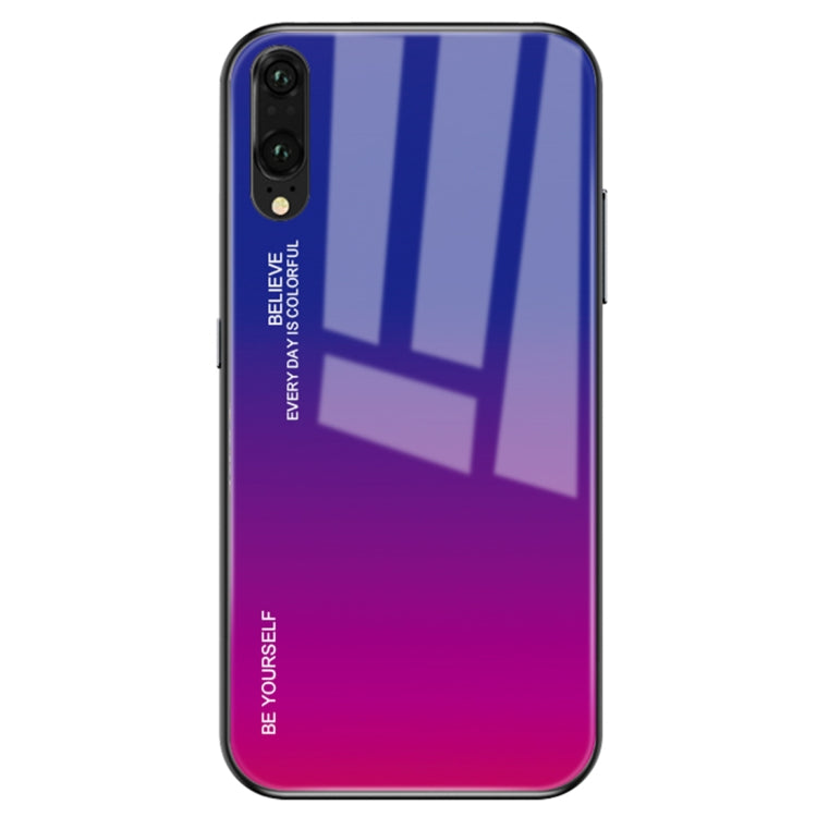 Gradient Color Glass Case – Durable Build, Easy to Use, For Huawei P20, For OPPO F11 Pro, For OPPO Find X For Huawei P20 Red Blue