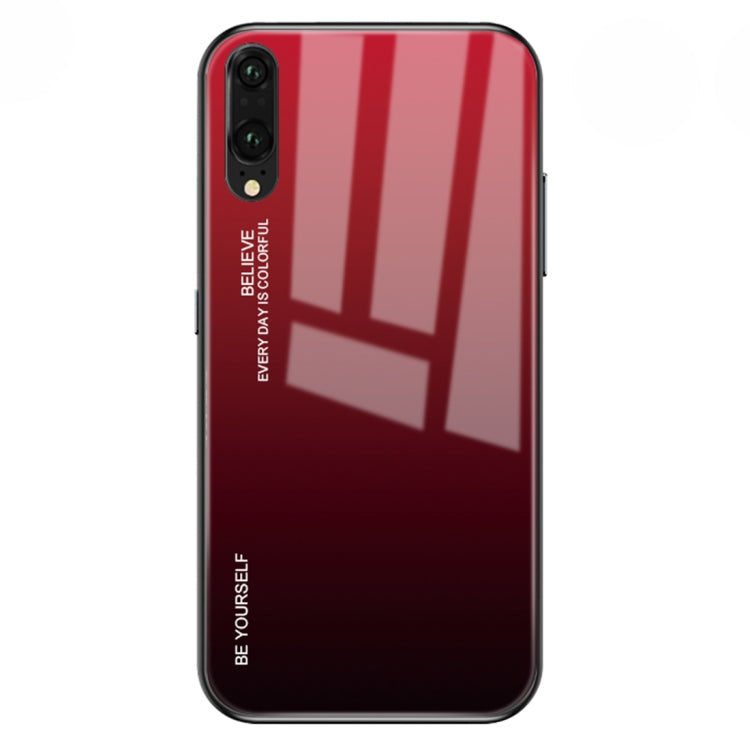 Gradient Color Glass Case – Durable Build, Easy to Use, For Huawei P20, For OPPO F11 Pro, For OPPO Find X For Huawei P20 Red