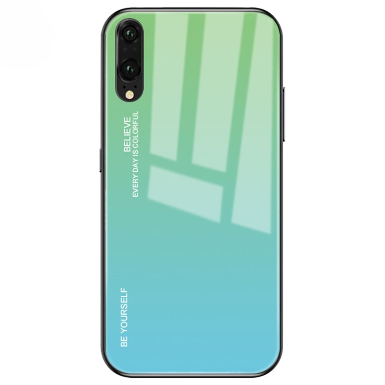 Gradient Color Glass Case – Durable Build, Easy to Use, For Huawei P20, For OPPO F11 Pro, For OPPO Find X For Huawei P20 Sky Blue