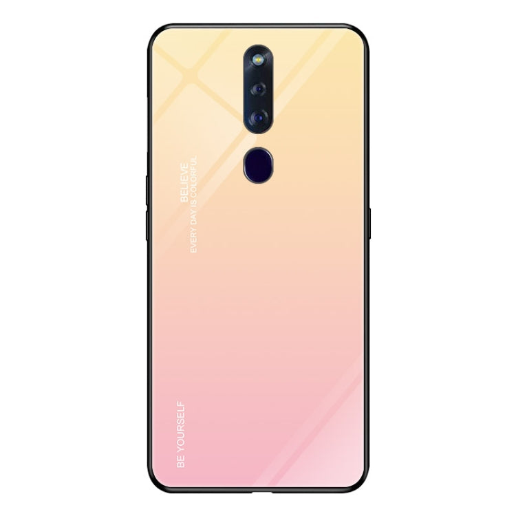 Gradient Color Glass Case – Durable Build, Easy to Use, For Huawei P20, For OPPO F11 Pro, For OPPO Find X For OPPO F11 Pro Yellow
