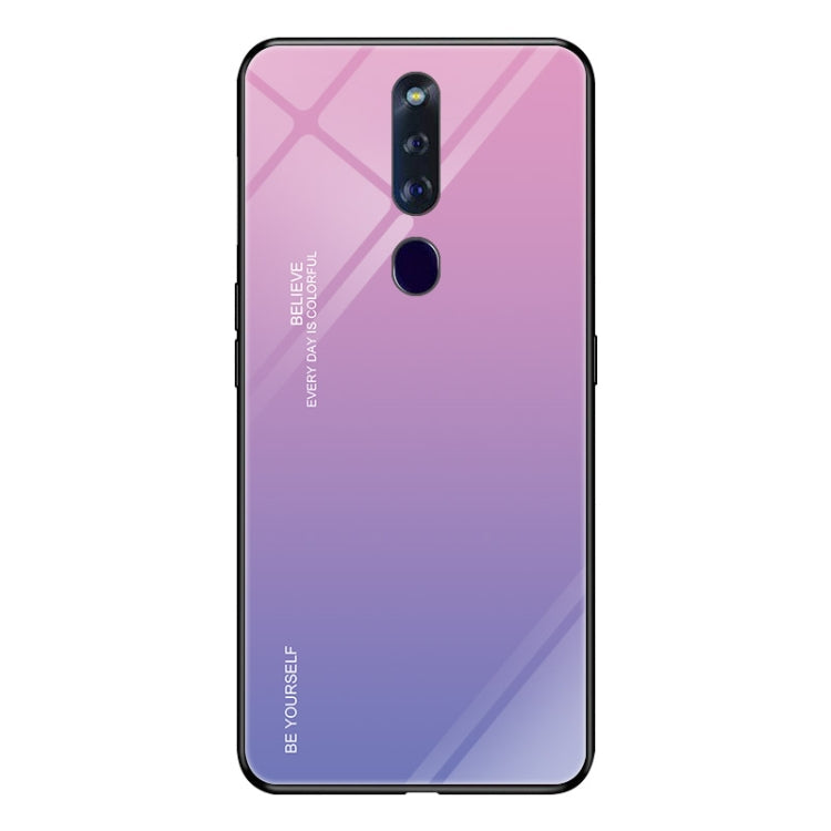 Gradient Color Glass Case – Durable Build, Easy to Use, For Huawei P20, For OPPO F11 Pro, For OPPO Find X For OPPO F11 Pro Light Purple