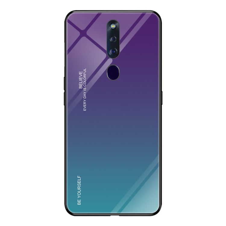 Gradient Color Glass Case – Durable Build, Easy to Use, For Huawei P20, For OPPO F11 Pro, For OPPO Find X For OPPO F11 Pro Purple