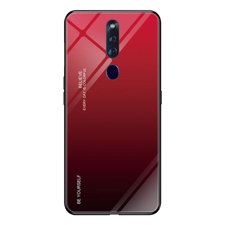 Gradient Color Glass Case – Durable Build, Easy to Use, For Huawei P20, For OPPO F11 Pro, For OPPO Find X For OPPO F11 Pro Red