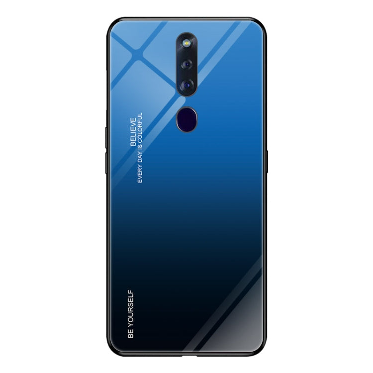 Gradient Color Glass Case – Durable Build, Easy to Use, For Huawei P20, For OPPO F11 Pro, For OPPO Find X For OPPO F11 Pro Blue