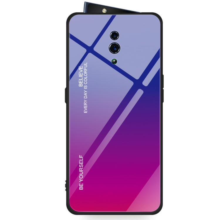 Gradient Color Glass Case – Durable Build, Easy to Use, For OPPO Reno, For Galaxy S8, For Vivo IQOO For OPPO Reno Red Blue
