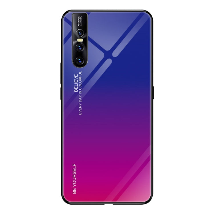 Gradient Color Glass Case – Durable Build, Easy to Use, For VIVO V15 Pro, For VIVO X27, For Xiaomi Mi CC9 For VIVO V15 Pro Red Blue