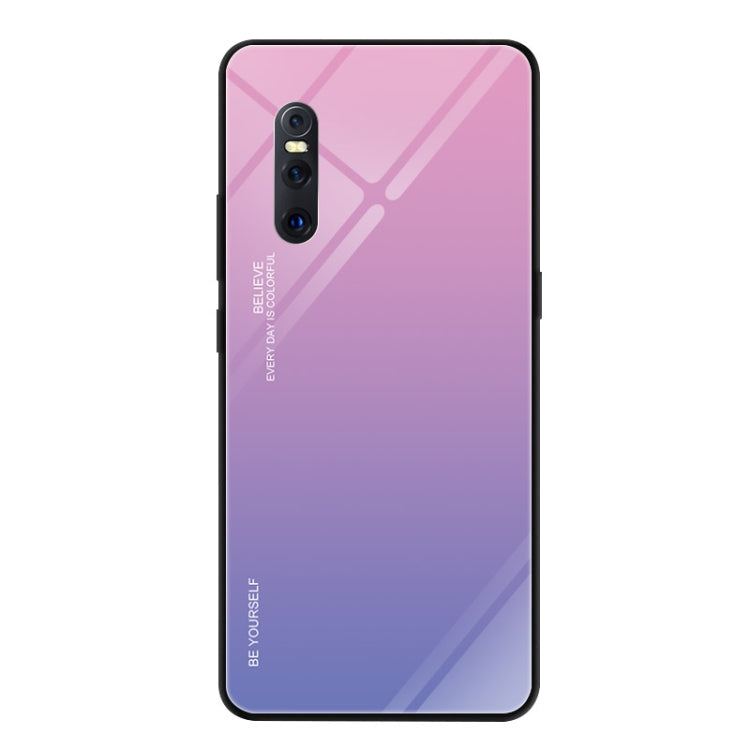 Gradient Color Glass Case – Durable Build, Easy to Use, For VIVO V15 Pro, For VIVO X27, For Xiaomi Mi CC9 For VIVO X27 Light Purple