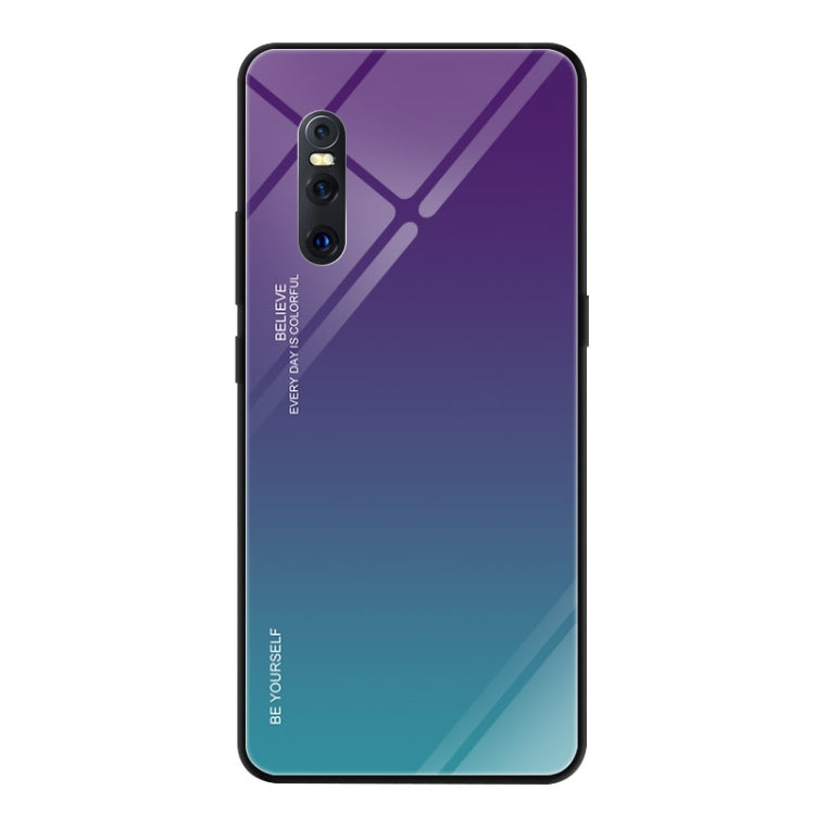 Gradient Color Glass Case – Durable Build, Easy to Use, For VIVO V15 Pro, For VIVO X27, For Xiaomi Mi CC9 For VIVO X27 Purple