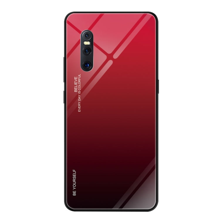 Gradient Color Glass Case – Durable Build, Easy to Use, For VIVO V15 Pro, For VIVO X27, For Xiaomi Mi CC9 For VIVO X27 Red