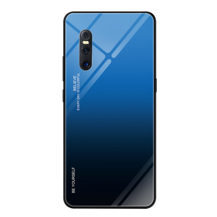 Gradient Color Glass Case – Durable Build, Easy to Use, For VIVO V15 Pro, For VIVO X27, For Xiaomi Mi CC9 For VIVO X27 Blue