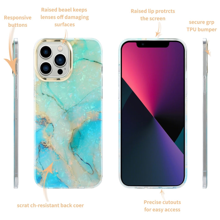 Electroplating Shell Texture Marble Phone Case, For iPhone 13, For...