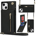 Cross-body Zipper Square Phone Case with Holder, For iPhone 13 mini,... For iPhone 13 mini Black