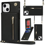 Cross-body Zipper Square Phone Case with Holder, For iPhone 13 mini,... For iPhone 13 mini Black