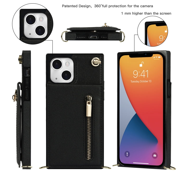 Cross-body Zipper Square Phone Case with Holder, For iPhone 13 mini,...