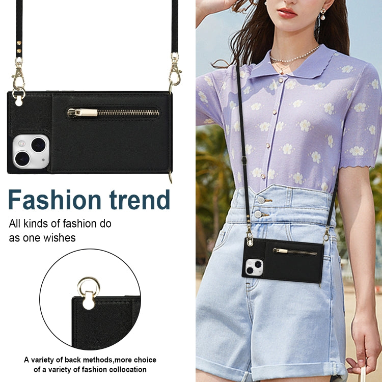 Cross-body Zipper Square Phone Case with Holder, For iPhone 13 mini,...