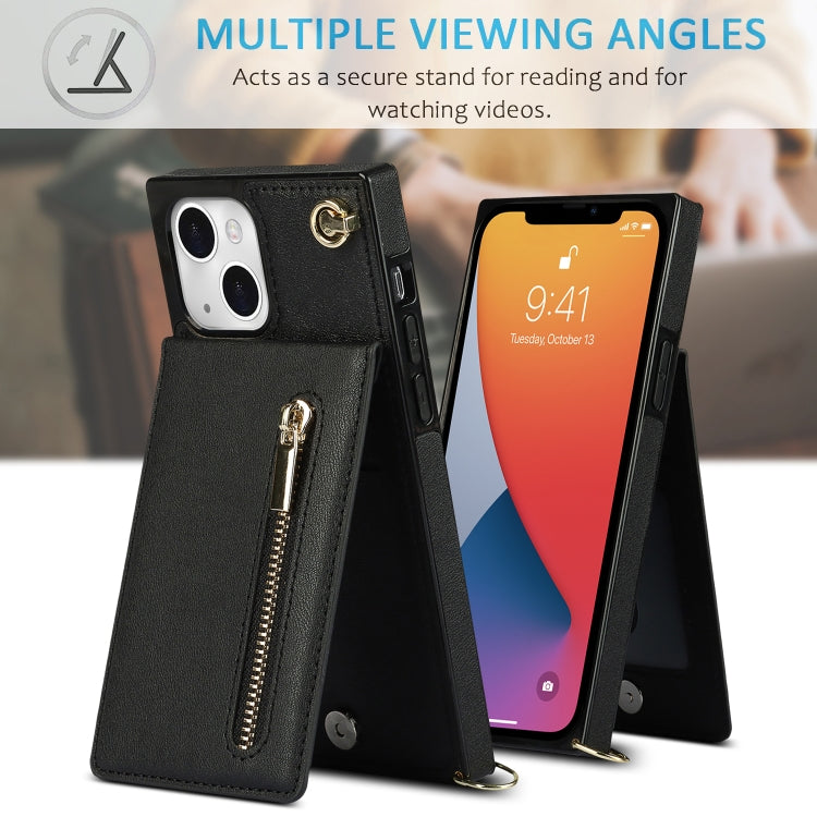 Cross-body Zipper Square Phone Case with Holder, For iPhone 13 mini,...