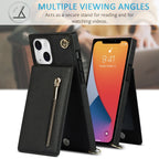 Cross-body Zipper Square Phone Case with Holder, For iPhone 13 mini,...
