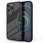 Punk Armor 2 in 1 PC + TPU Phone Case with Invisible Holder, For iPhone 13 Pro Max For iPhone 13 Pro Max Black