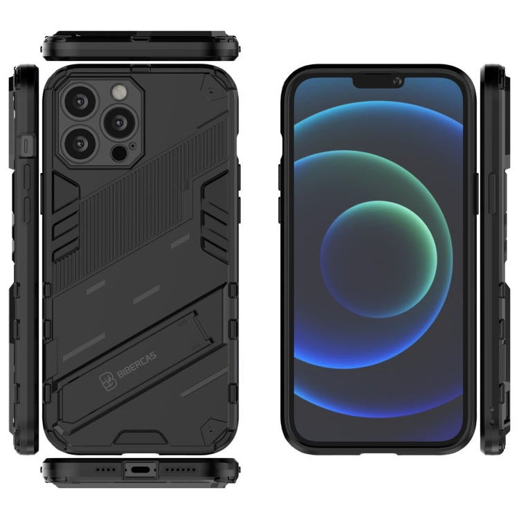 Punk Armor 2 in 1 PC + TPU Phone Case with Invisible Holder, For iPhone 13 Pro Max