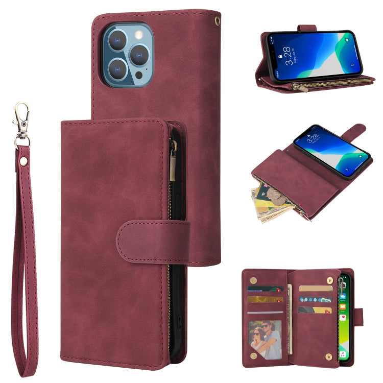 Case – Leather (iPhone 13 mini) #22 For iPhone 13 Pro Max Wine Red