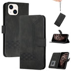 Cubic Skin Feel Flip Leather Phone Case, For iPhone 13 mini, For iPhone 13, For iPhone 13 Pro, For iPhone 13 Pro Max For iPhone 13 mini Black