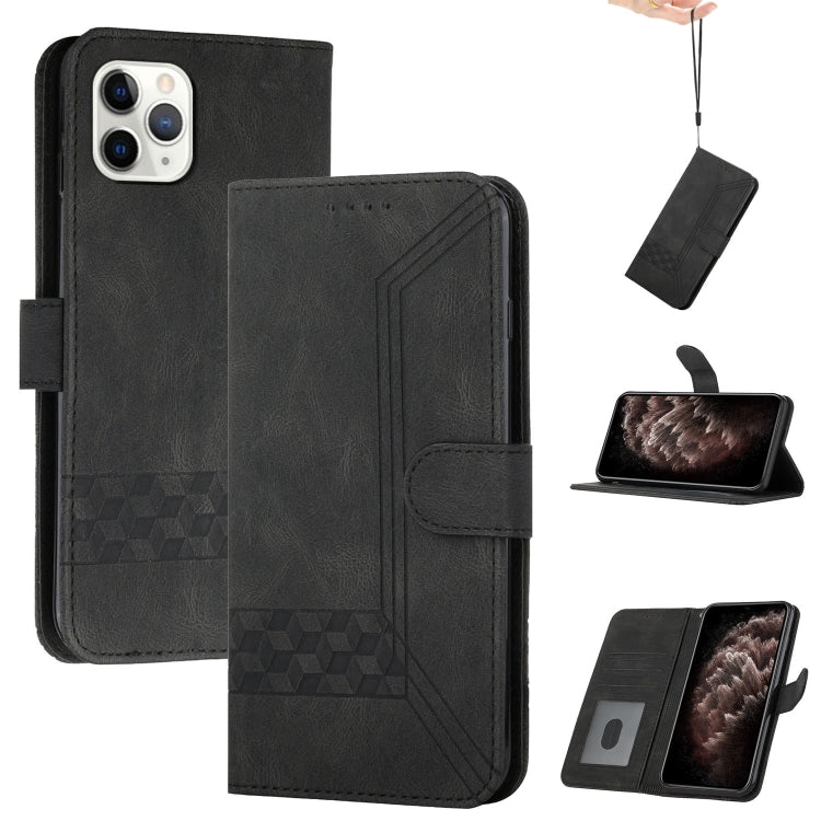 Cubic Skin Feel Flip Leather Phone Case – Wear-resistant, Card Slot, Flip, For iPhone 11 Pro, For iPhone 11 Pro Max, For iPhone X / XS, For iPhone XR For iPhone 11 Pro Black