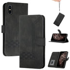 Cubic Skin Feel Flip Leather Phone Case, For iPhone XS Max, For iPhone SE 2022 / SE 2020 / 7 / 8, For iPhone 7 Plus / 8 Plus For iPhone XS Max Black